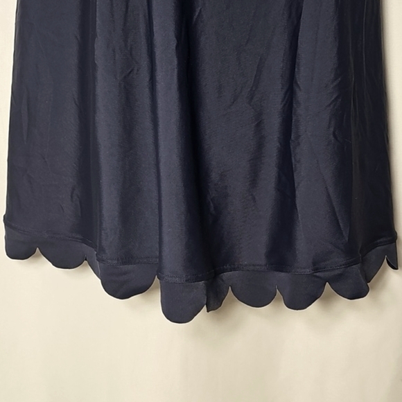 NWT Dokotoo Navy Blue Swim Dress Scalloped Hem White Trim Size L - Picture 3 of 5